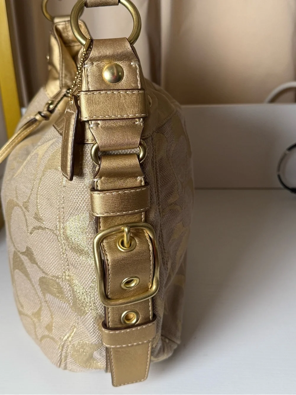 Coach Gold Signature Hobo Bag